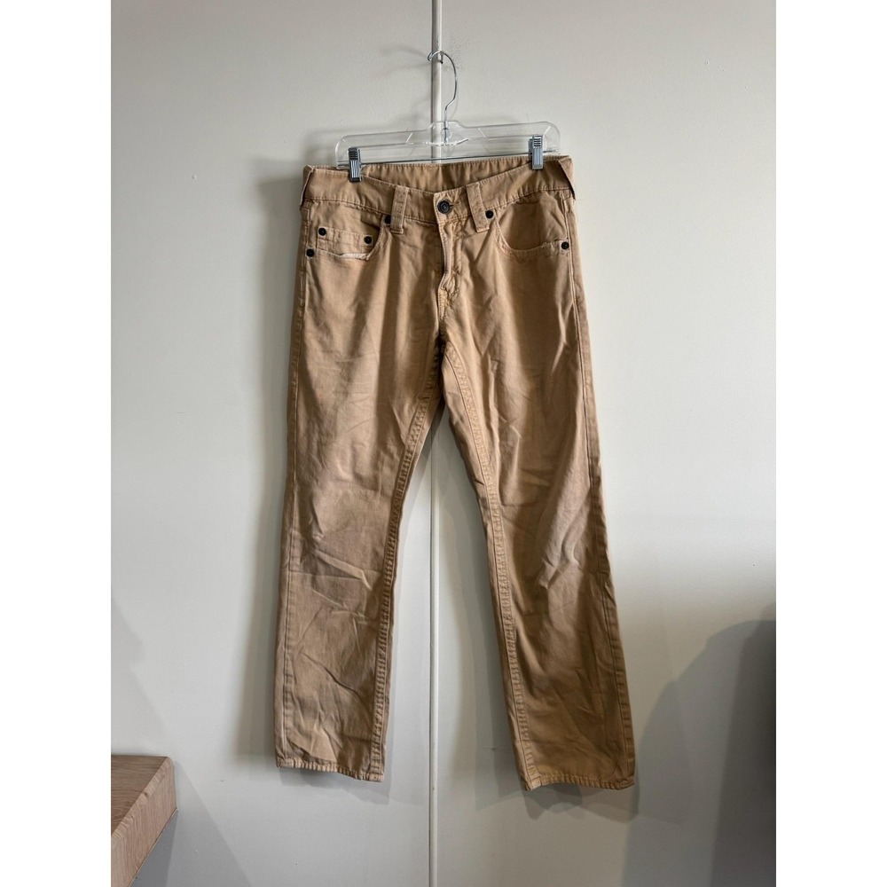 True Religion Jeans Mens 31x31 Beige Denim Regular Straight Leg 5 Pocket Chino